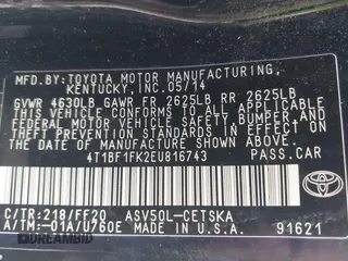 2014 Toyota Camry L with VIN 4T1BF1FK2EU816743, listed as a IAAI auction lot 42047519 with 266,904 mi miles. Bid and sale history available at carsss.com. Image 9.