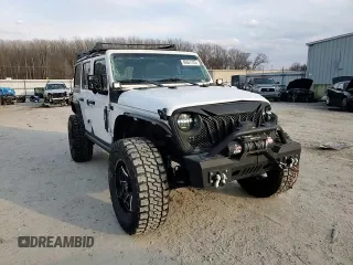 2018 Jeep Wrangler Unlimited Sport S with VIN 1C4HJXDGXJW130690, listed as a Copart auction lot 46921725 with 107,616 mi miles and Salvage title. Bid and sale history available at DreamBid. Image 10.