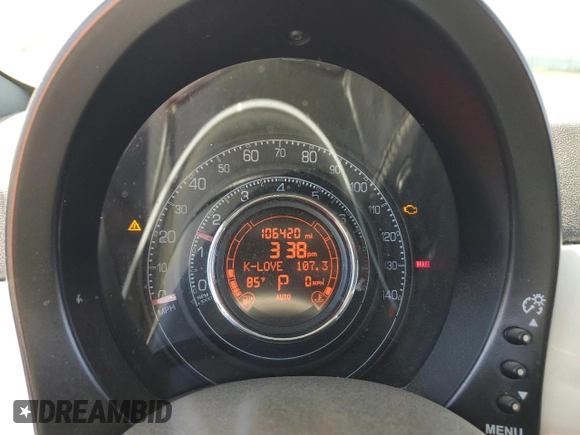 2013 FIAT 500 Sport with VIN 3C3CFFBR4DT624388, listed as a Copart auction lot 52713795 with 106,420 mi miles and Clean Title. Bid and sale history available at carsss.com. Image 9.
