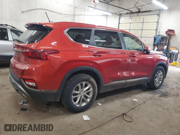 2019 Hyundai Santa Fe SE with VIN 5NMS2CAD4KH070822, listed as a Copart auction lot 61863315 with 74,865 mi miles and Salvage title. Bid and sale history available at DreamBid. Image 3.