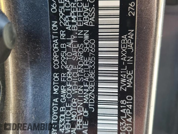 2014 Toyota Prius Two with VIN JTDZN3EU8E3357650, listed as a Copart auction lot 63230035 with 115,447 mi miles and Clean title. Bid and sale history available at DreamBid. Image 13.
