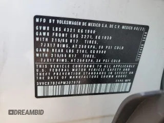 2023 Volkswagen Taos S z VIN 3VVCX7B24PM307678, wystawiony jako Copart lot #54944445 z przebiegiem 35 746 mil mil oraz Szkoda całkowita • Salvage title. Historia ofert i sprzedaży dostępna na DreamBid. Obrazek 12.