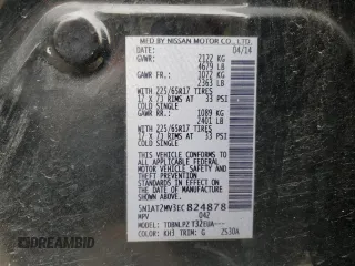 2014 Nissan Rogue SV with VIN 5N1AT2MV3EC824878, listed as a Copart auction lot 52701065 with 148,153 mi miles and Salvage Title. Bid and sale history available at carsss.com. Image 14.