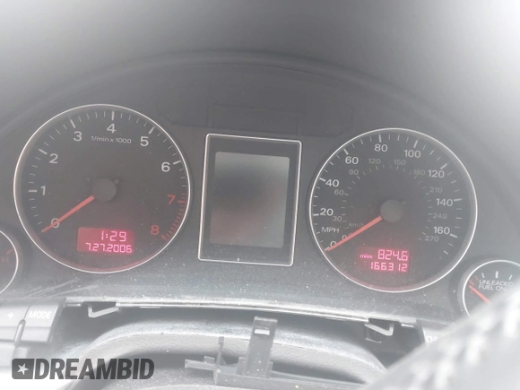 2008 Audi A4 2.0T with VIN WAUDF78E78A058246, listed as a IAAI auction lot 41612385 with 166,312 mi miles. Bid and sale history available at carsss.com. Image 7.