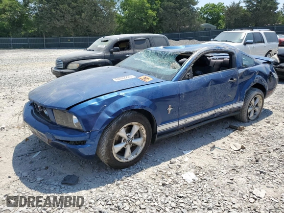 2007 Ford Mustang Deluxe with VIN 1ZVFT80N475229920, listed as a Copart auction lot 62082225 with 169,130 mi miles and Salvage title. Bid and sale history available at DreamBid. Image 1.