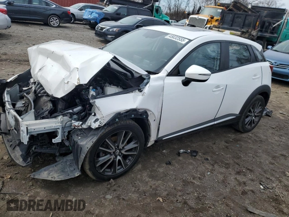 2016 Mazda CX-3 Grand Touring with VIN JM1DKBD72G0125977, listed as a Copart auction lot 45632555 with Not Provided miles and Salvage Title. Bid and sale history available at carsss.com. Image 1.