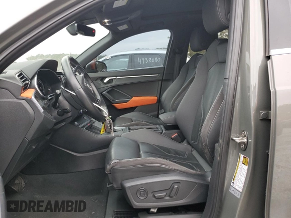 2019 Audi Q3 S line Premium Plus with VIN WA1EECF30K1067764, listed as a Copart auction lot 43360235 with 35,383 mi miles and Salvage Title. Bid and sale history available at carsss.com. Image 7.