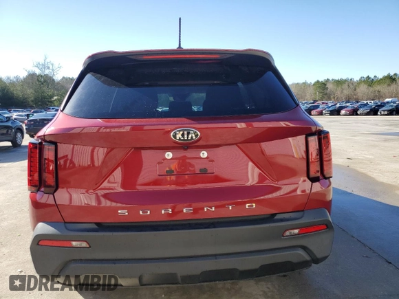 2021 Kia Sorento LX with VIN 5XYRG4LC0MG062403, listed as a Copart auction lot 43642605 with 56,298 mi miles and Salvage Title. Bid and sale history available at carsss.com. Image 6.