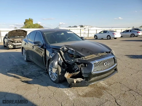 2018 Infiniti Q50 2.0t LUXE with VIN JN1CV7AP9JM241541, listed as a Copart auction lot 76846594 with NaN miles and Salvage Title. Bid and sale history available at carsss.com. Image 10.