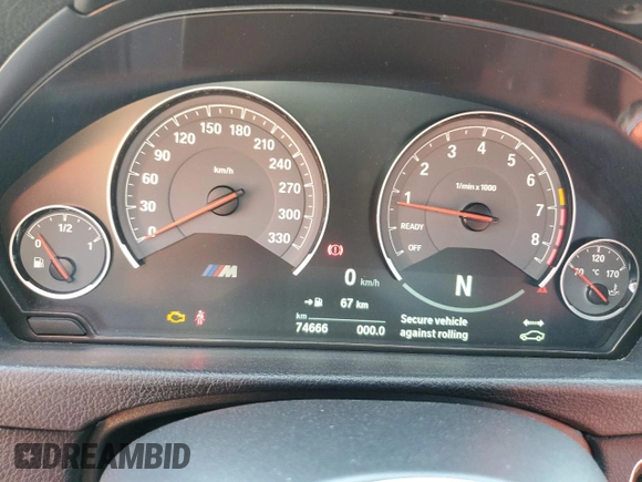 2016 BMW M4 with VIN WBS3R9C5XGK708634, listed as a Copart auction lot 71709064 with 74,666 mi miles and Salvage Title. Bid and sale history available at carsss.com. Image 9.