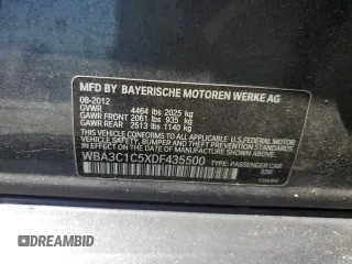 2013 BMW 3 Series 328i z VIN WBA3C1C5XDF435500, wystawiony jako Copart lot #53266805 z przebiegiem 107 780 mil mil oraz Szkoda całkowita • Salvage title. Historia ofert i sprzedaży dostępna na DreamBid. Obrazek 12.