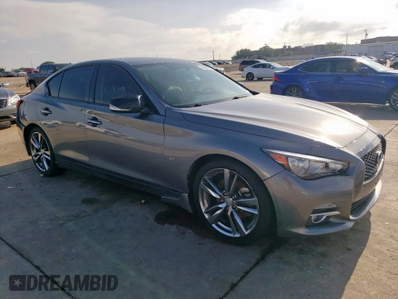 2015 Infiniti Q50 Premium with VIN JN1BV7AP5FM353384, listed as a Copart auction lot 54845015 with 152,690 mi miles and Salvage title. Bid and sale history available at DreamBid. Image 4.