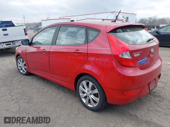 2012 Hyundai Accent SE with VIN KMHCU5AE8CU037718, listed as a IAAI auction lot 41845159 with 167,444 mi miles. Bid and sale history available at carsss.com. Image 3.