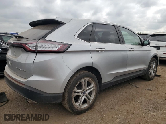 2015 Ford Edge Titanium z VIN 2FMTK4K9XFBB56155, wystawiony jako Copart lot #56735555 z przebiegiem 86 167 mil mil oraz Szkoda całkowita • Salvage title. Historia ofert i sprzedaży dostępna na DreamBid. Obrazek 3.