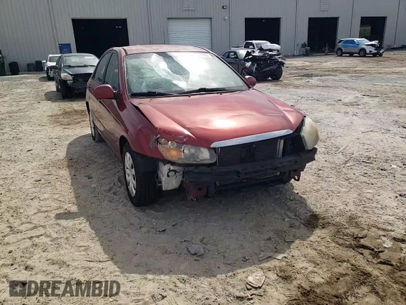 2009 Kia Spectra EX with VIN KNAFE221195634069, listed as a Copart auction lot 46187164 with 180,655 mi miles and Salvage Title. Bid and sale history available at carsss.com. Image 12.