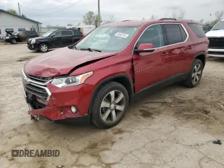2018 Chevrolet Traverse LT z VIN 1GNERHKW3JJ142258, wystawiony jako Copart lot #53662245 z przebiegiem 125 473 mil mil oraz Szkoda całkowita • Salvage title. Historia ofert i sprzedaży dostępna na DreamBid. Obrazek 1.