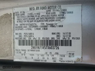 2007 Mercury Grand Marquis LS with VIN 2MEFM75V57X603726, listed as a Copart auction lot 48104695 with 190,615 mi miles and Salvage Title. Bid and sale history available at carsss.com. Image 12.
