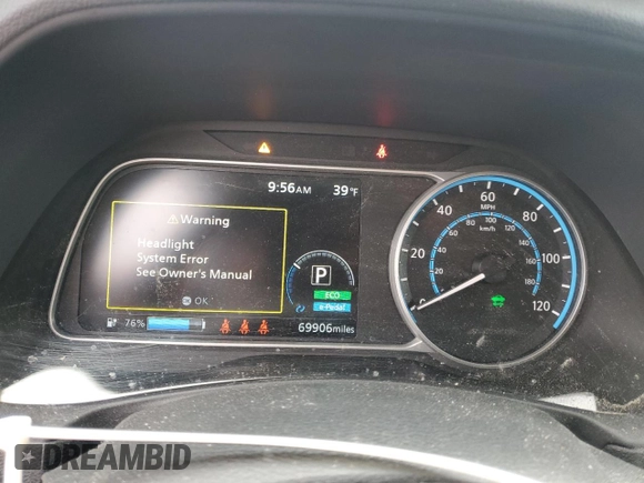 2022 Nissan LEAF SV Plus with VIN 1N4BZ1CV7NC562081, listed as a Copart auction lot 48139455 with 69,906 mi miles and Salvage Title. Bid and sale history available at DreamBid. Image 9.