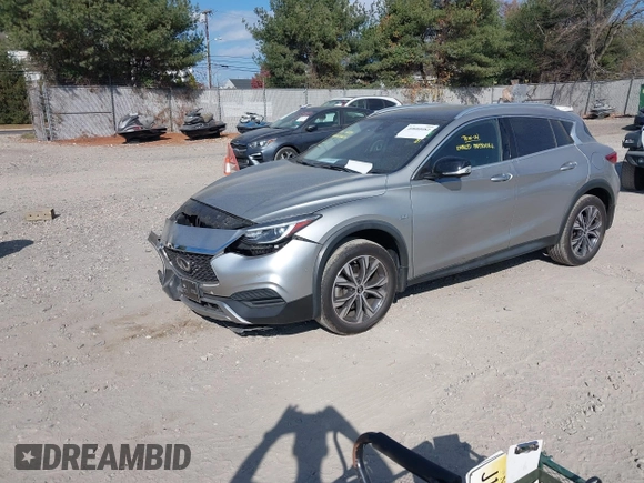 2019 Infiniti QX30 Luxe with VIN SJKCH5CRXKA011966, listed as a IAAI auction lot 40800082 with 56,138 mi miles and . Bid and sale history available at DreamBid. Image 17.