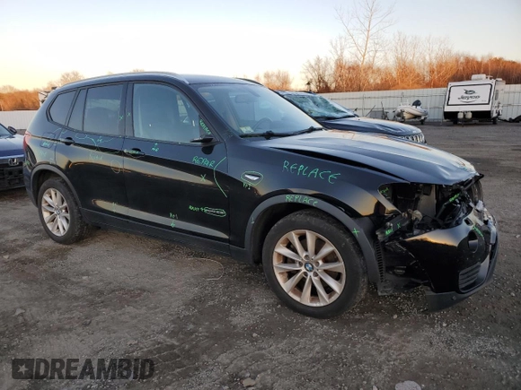 2017 BMW X3 xDrive28i with VIN 5UXWX9C58H0T04799, listed as a Copart auction lot 86836454 with 125,992 mi miles and Salvage Title. Bid and sale history available at DreamBid. Image 4.