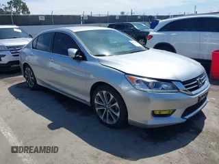 2014 Honda Accord Sport with VIN 1HGCR2F56EA208419, listed as a IAAI auction lot 41936540 with 148,514 mi miles and . Bid and sale history available at DreamBid. Image 1.