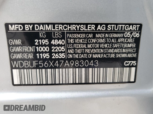 2007 Mercedes-Benz E 350 z VIN WDBUF56X47A983043, wystawiony jako Copart lot #42838625 z przebiegiem 127 591 mil mil oraz Szkoda całkowita • Salvage title. Historia ofert i sprzedaży dostępna na DreamBid. Obrazek 14.