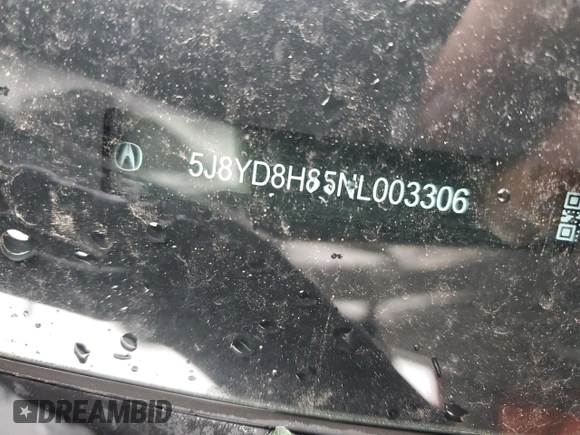 2022 Acura MDX Type S w/Advance Package with VIN 5J8YD8H85NL003306, listed as a Copart auction lot 52818675 with 60,164 mi miles and Salvage Title. Bid and sale history available at carsss.com. Image 15.