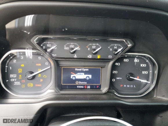 2019 GMC Sierra 1500 SLT with VIN 3GTU9DED6KG142555, listed as a Copart auction lot 45542165 with 93,046 mi miles and Salvage Title. Bid and sale history available at carsss.com. Image 9.