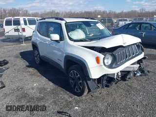 2017 Jeep Renegade Latitude with VIN ZACCJBBB8HPE64812, listed as a IAAI auction lot 41349525 with 106,966 mi miles. Bid and sale history available at carsss.com. Image 1.