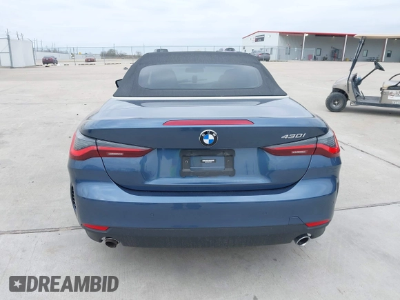 2023 BMW 4 Series 430i with VIN WBA23AT05PCL83537, listed as a IAAI auction lot 41352545 with 1 mi miles. Bid and sale history available at carsss.com. Image 16.