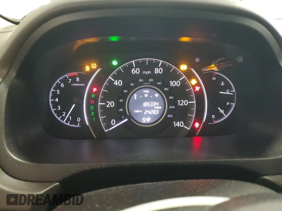 2013 Honda CR-V EX-L with VIN 5J6RM4H74DL001820, listed as a Copart auction lot 52120665 with 185,334 mi miles and Salvage Title. Bid and sale history available at carsss.com. Image 9.