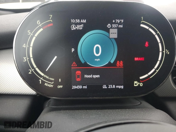 2022 MINI Convertible Cooper S с VIN WMW43DL05N3N80036, выставлен на аукционе Copart как лот 58794295 с пробегом 29 439 миль миль и Списание • Salvage title. История ставок и продаж доступна на DreamBid. Изображение 9.