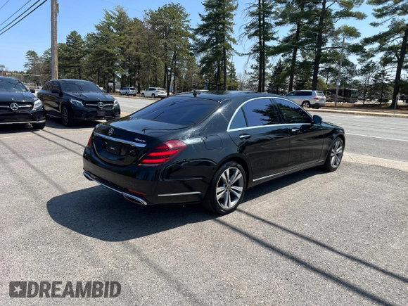 2019 Mercedes-Benz S 450 with VIN WDDUG6EB0KA482742, listed as a Copart auction lot 54208435 with 186,297 mi miles and Clean title. Bid and sale history available at DreamBid. Image 4.