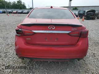 2020 Infiniti Q50 Red Sport 400 with VIN JN1FV7AR7LM660876, listed as a Copart auction lot 60872975 with 62,668 mi miles and Salvage title. Bid and sale history available at DreamBid. Image 6.