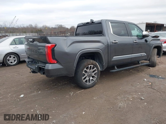 2024 Toyota Tundra 1794 Edition with VIN 5TFMA5DBXRX142402, listed as a IAAI auction lot 41253806 with 17,523 mi miles and . Bid and sale history available at DreamBid. Image 4.
