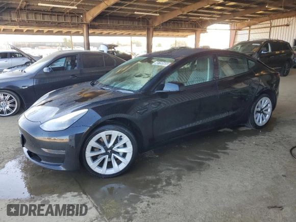 2022 Tesla Model 3 with VIN 5YJ3E1EA2NF190124, listed as a Copart auction lot 48759565 with 137,726 mi miles and Clean Title. Bid and sale history available at carsss.com. Image 1.