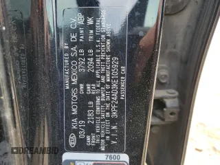 2019 Kia Forte LXS with VIN 3KPF24AD3KE105929, listed as a Copart auction lot 56757015 with 87,158 mi miles and Salvage title. Bid and sale history available at DreamBid. Image 13.