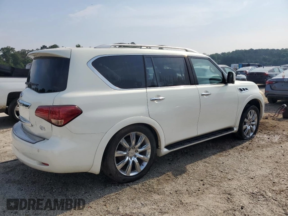 2012 Infiniti QX56 7-passenger with VIN JN8AZ2NF3C9517252, listed as a Copart auction lot 58743455 with 136,627 mi miles and Clean title. Bid and sale history available at DreamBid. Image 3.