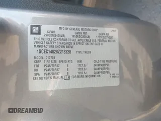 2008 Chevrolet Silverado 1500 Work Truck with VIN 1GCEC14028Z213228, listed as a IAAI auction lot 41492262 with 142,474 mi miles. Bid and sale history available at carsss.com. Image 9.