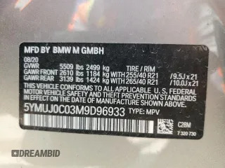 2021 BMW X4 M z VIN 5YMUJ0C03M9D96933, wystawiony jako Copart lot #64650153 z przebiegiem 27 157 mil mil oraz . Historia ofert i sprzedaży dostępna na DreamBid. Obrazek 13.