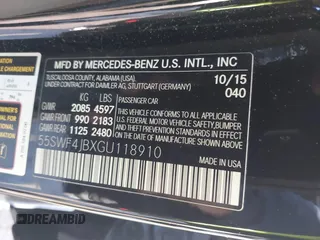 2016 Mercedes-Benz C 300 z VIN 55SWF4JBXGU118910, wystawiony jako IAAI lot #41596246 z przebiegiem 96 835 mil mil oraz . Historia ofert i sprzedaży dostępna na DreamBid. Obrazek 9.