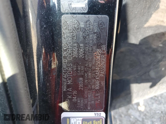2016 Kia Forte EX z VIN KNAFX5A84G5634218, wystawiony jako Copart lot #56942785 z przebiegiem 36 232 mil mil oraz Nie do naprawy • Non repairable. Historia ofert i sprzedaży dostępna na DreamBid. Obrazek 13.