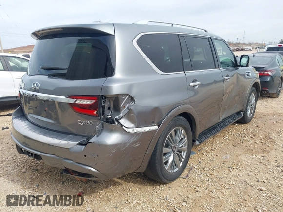 2021 Infiniti QX80 PREMIUM SELECT with VIN JN8AZ2AF9M9718838, listed as a IAAI auction lot 41797875 with 80,597 mi miles. Bid and sale history available at carsss.com. Image 4.