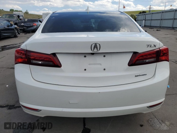 2015 Acura TLX Technology with VIN 19UUB3F58FA008402, listed as a Copart auction lot 57686025 with 45,368 mi miles and Salvage title. Bid and sale history available at DreamBid. Image 6.