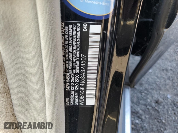 2003 Mercedes-Benz S 500 с VIN WDBNG84J63A328507, выставлен на аукционе Copart как лот 62529355 с пробегом 160 608 миль миль и Списание • Salvage title. История ставок и продаж доступна на DreamBid. Изображение 12.