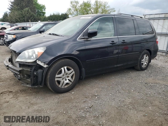 2007 Honda Odyssey EX-L with VIN 5FNRL38687B120973, listed as a Copart auction lot 54765445 with 0 mi miles and Salvage Title. Bid and sale history available at carsss.com. Image 1.