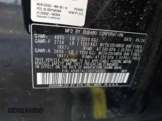 2025 Subaru Outback Onyx с VIN 4S4BTALC3S3104331, выставлен на аукционе Copart как лот 47641855 с пробегом Не указан миль и Списание • Salvage title. История ставок и продаж доступна на DreamBid. Изображение 13.