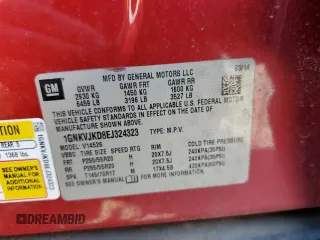 2014 Chevrolet Traverse LTZ z VIN 1GNKVJKD8EJ324323, wystawiony jako Copart lot #51430325 z przebiegiem 141 209 mil mil oraz Szkoda całkowita • Salvage title. Historia ofert i sprzedaży dostępna na DreamBid. Obrazek 15.