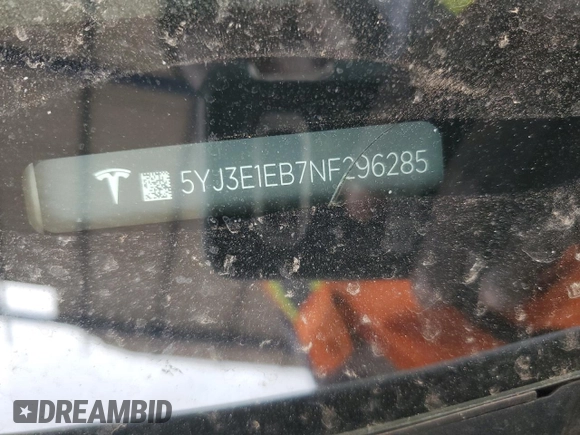 2022 Tesla Model 3 Long Range with VIN 5YJ3E1EB7NF296285, listed as a Copart auction lot 43058565 with 70,946 mi miles and Salvage Title. Bid and sale history available at carsss.com. Image 14.