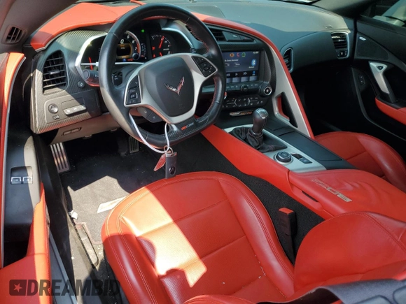 2015 Chevrolet Corvette Z06 2LZ with VIN 1G1YR2D65F5601184, listed as a Copart auction lot 64979444 with 38,080 mi miles and Salvage Title. Bid and sale history available at carsss.com. Image 8.